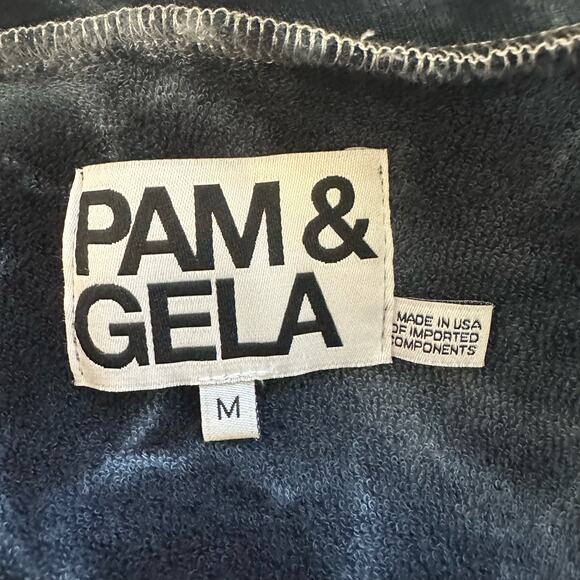 Pam & Gela Tea stained Tie Dye Side Split Soft Sweatshirt sz M - Picture 6 of 6